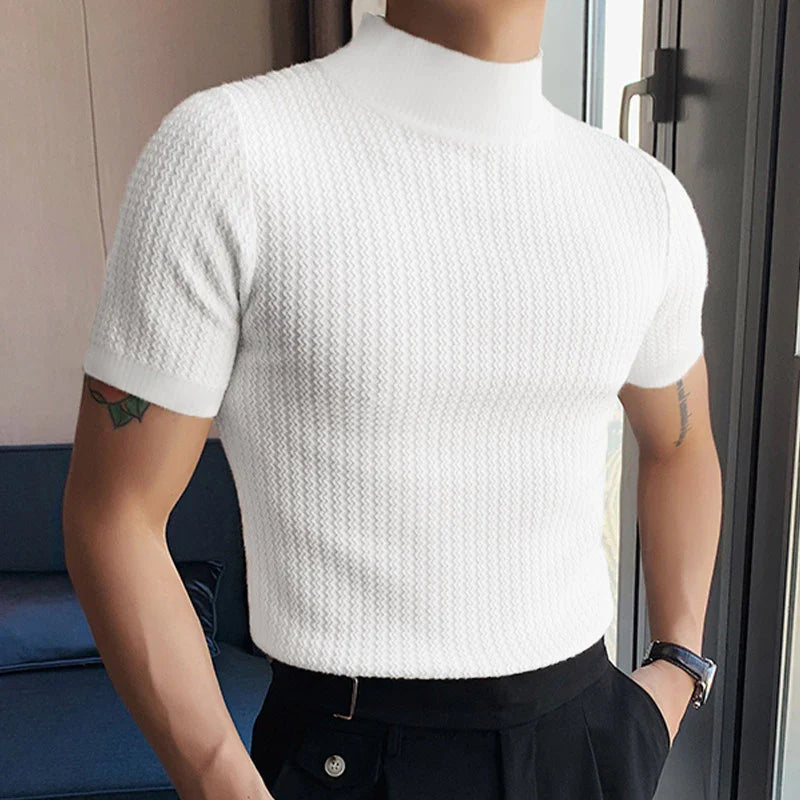 Ganti - Maglietta a collo alto in maglia per uomo di qualità premium