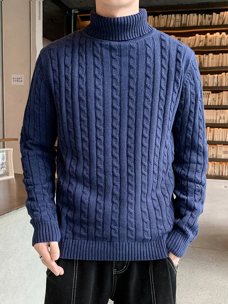 Chris - Maglione con Collo Alto e Interno Caldo per Uomo