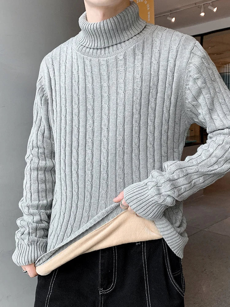 Chris - Maglione con Collo Alto e Interno Caldo per Uomo