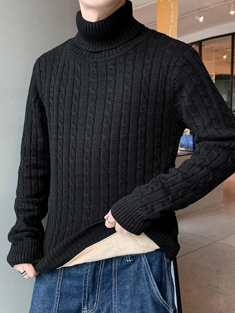 Chris - Maglione con Collo Alto e Interno Caldo per Uomo