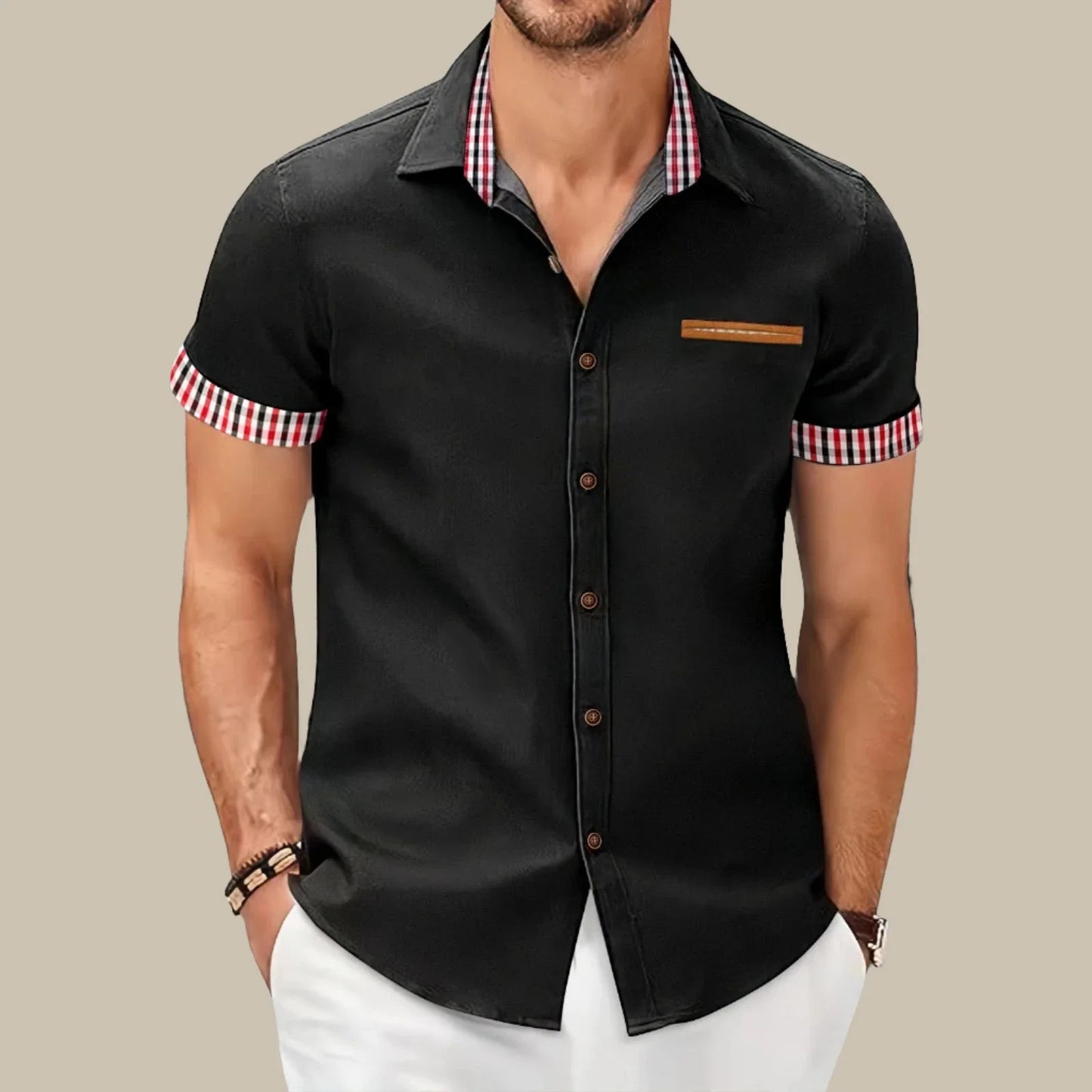 Marco - Camicia casual corta da uomo con un tocco moderno
