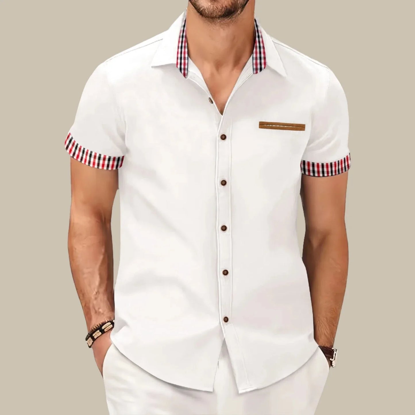 Marco - Camicia casual corta da uomo con un tocco moderno