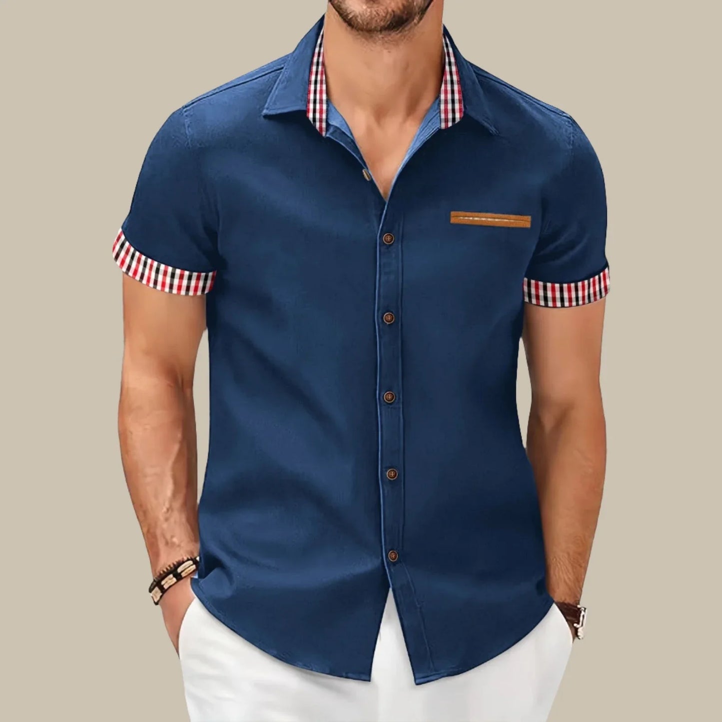 Marco - Camicia casual corta da uomo con un tocco moderno