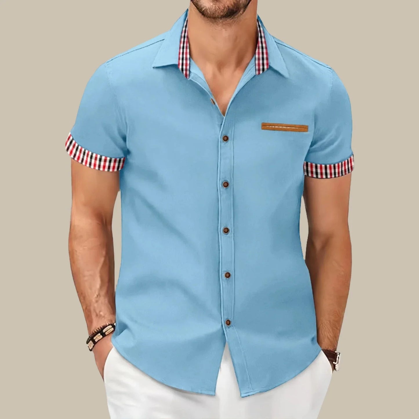 Marco - Camicia casual corta da uomo con un tocco moderno