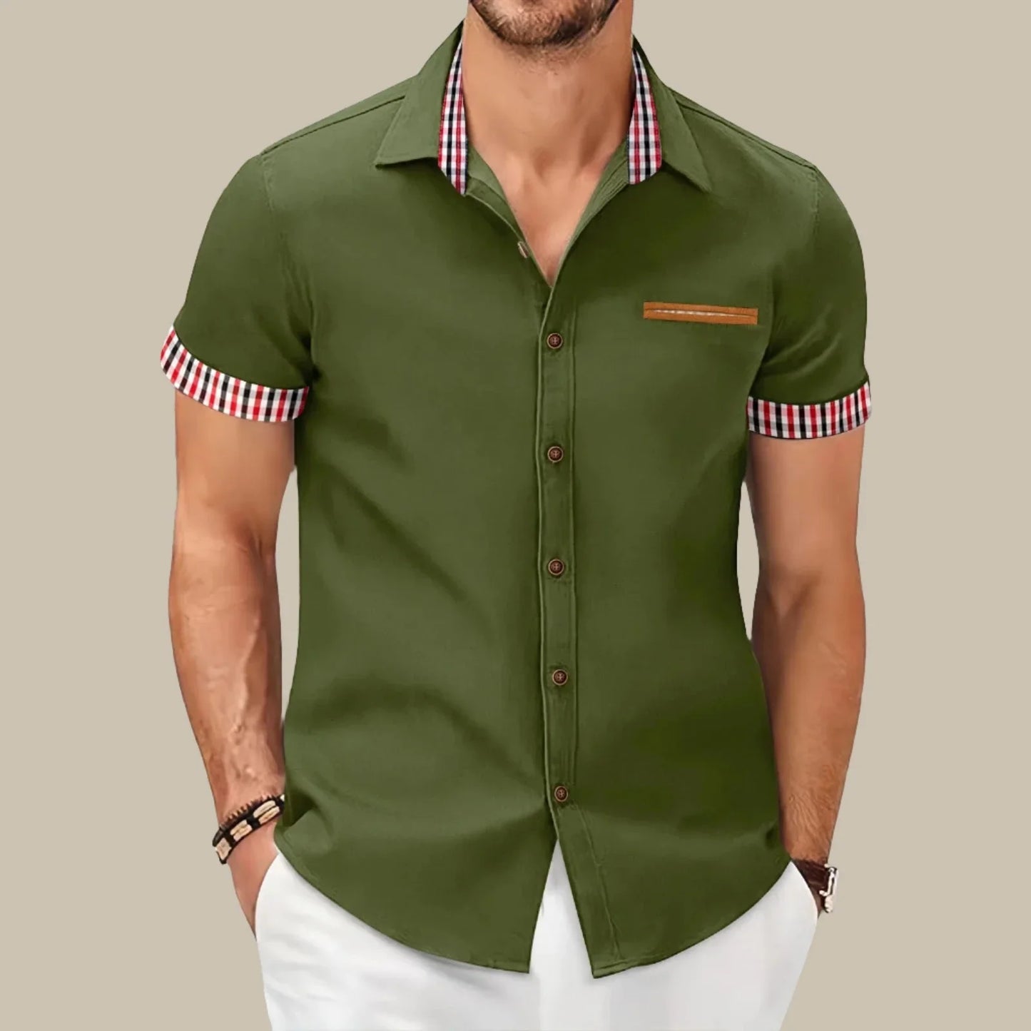 Marco - Camicia casual corta da uomo con un tocco moderno