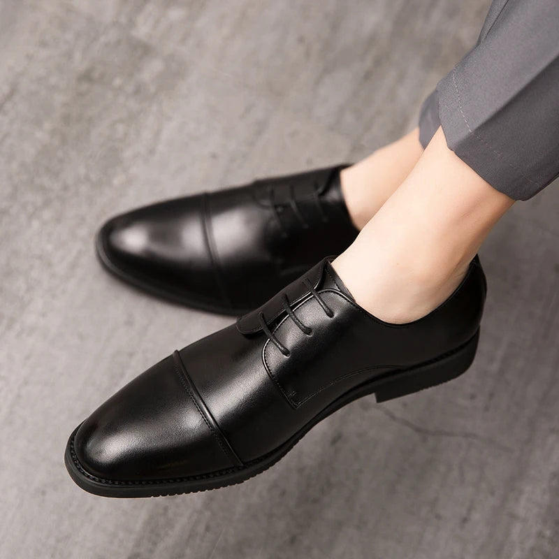 Floris - Eleganti scarpe Oxford in pelle italiana con tacco per uomini raffinati
