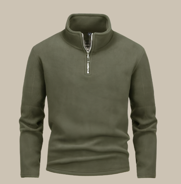 Carlo - Maglione casual caldo con mezza zip per uomo