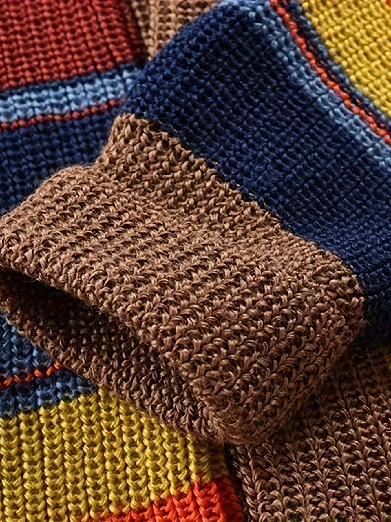 Benito - Grande cardigan da uomo a maglia con colori a contrasto