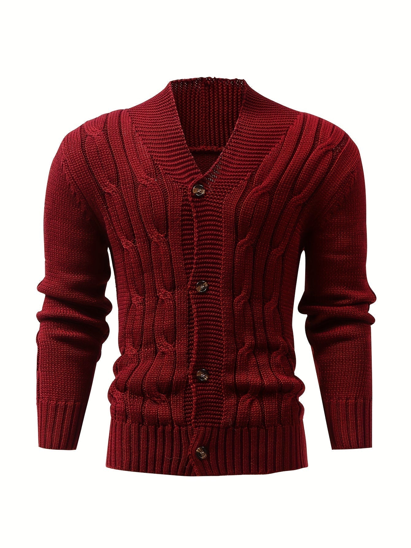 Bennette - Maglione da uomo lavorato a maglia con maniche lunghe e chiusura a bottoni