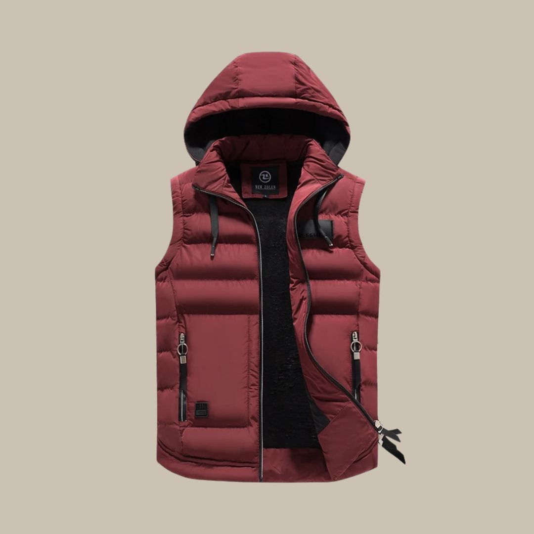 Onice - Gilet imbottito casual con cappuccio per uomini