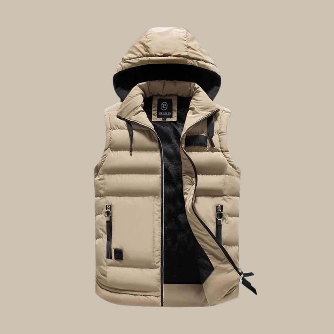 Onice - Gilet imbottito casual con cappuccio per uomini