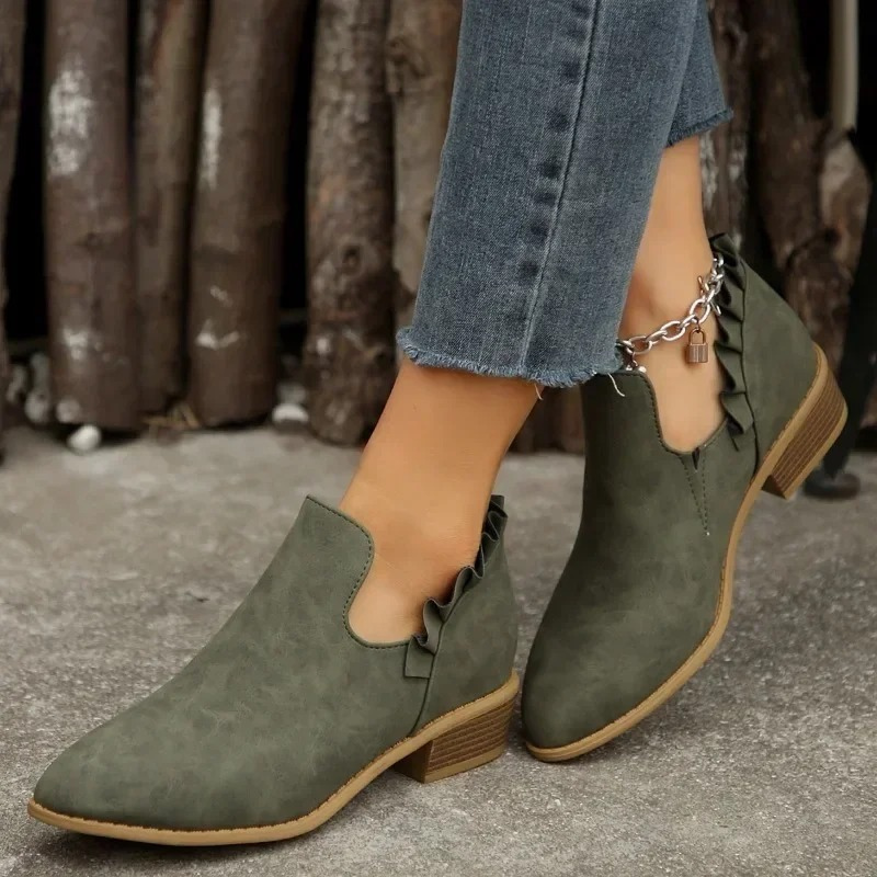 Stivaletti Eleganti da Donna Senza Lacci con Volant