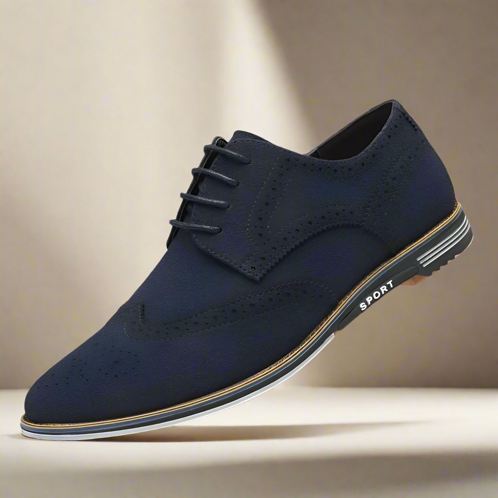 Scarpe eleganti da uomo Capri in suede nero con lacci