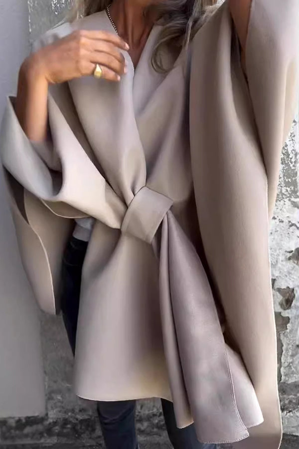 Cappotto Cape Truus con Scollatura a V