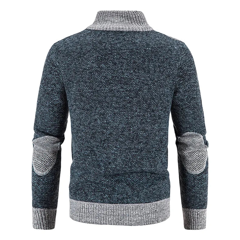 Travis - Cardigan a Collo Alto in Maglia con Zip per Uomo