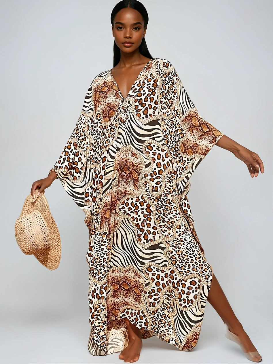 Abito Boho con Stampa Animale per uno Stile Estivo Senza Sforzo Stile Italiano