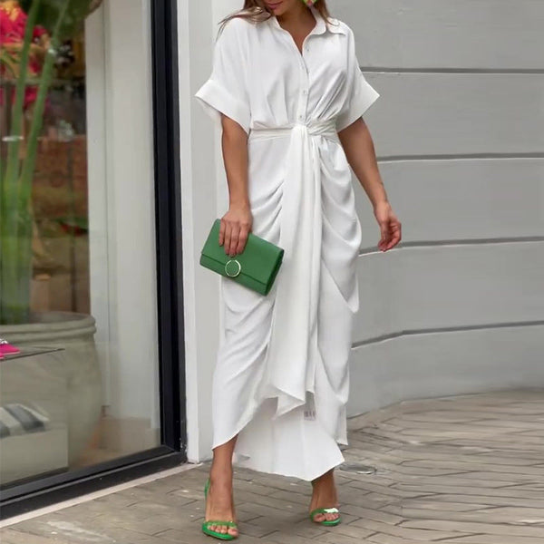 Abito Estivo Chic con Dettaglio Fiocco per uno Stile Senza Sforzo Stile Italiano