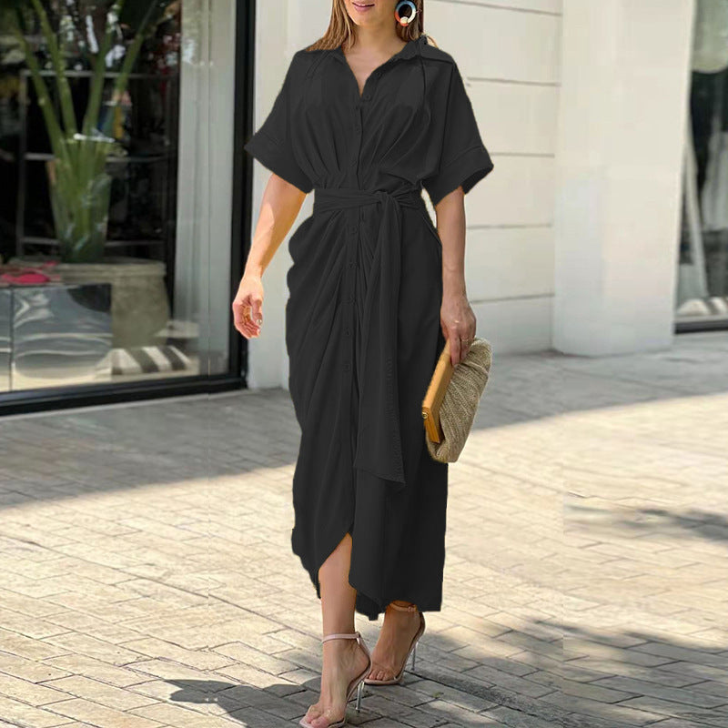 Abito Estivo Chic con Dettaglio Fiocco per uno Stile Senza Sforzo Stile Italiano