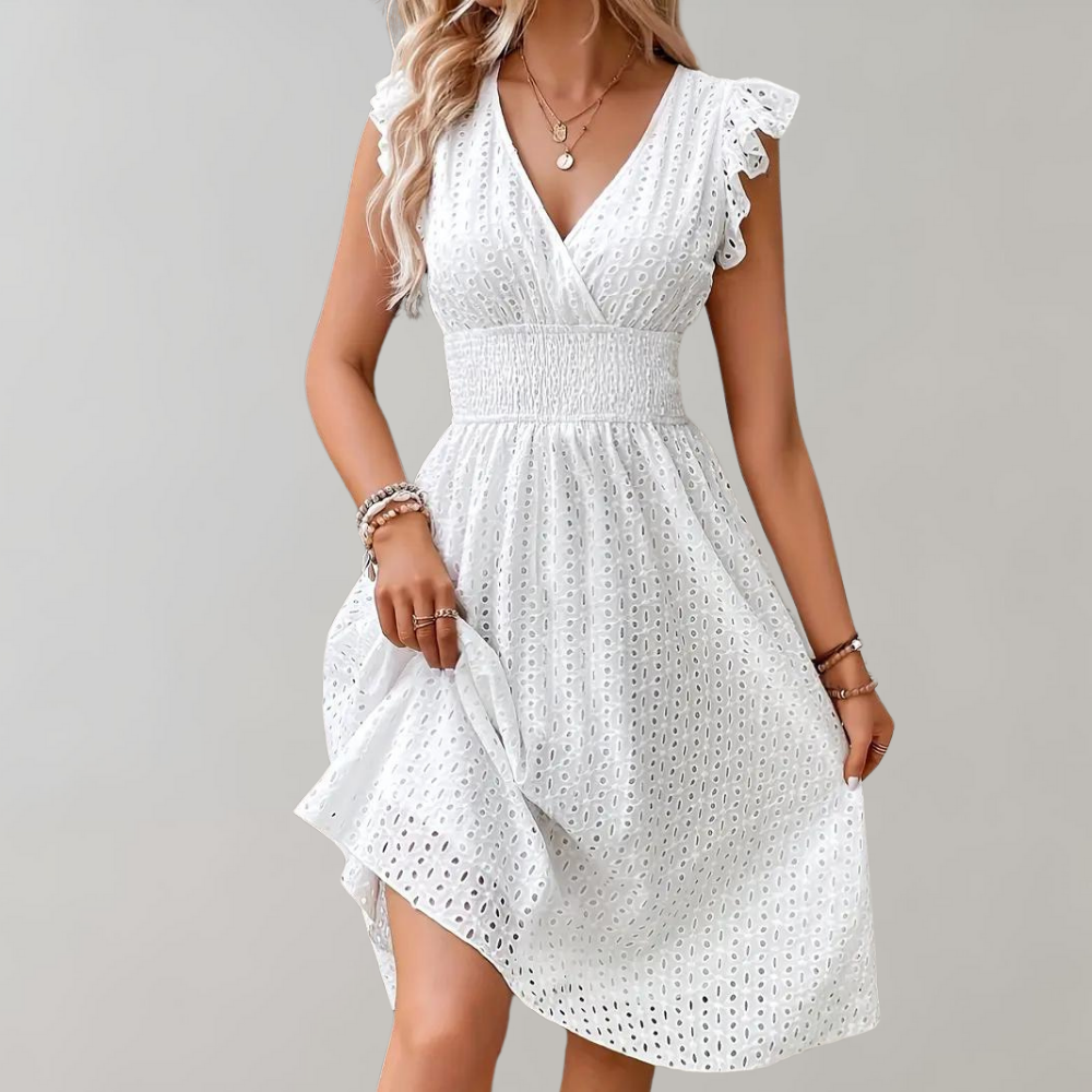 Abito Estivo Corto Bianco per Stile e Comfort Senza Sforzo Stile Italiano