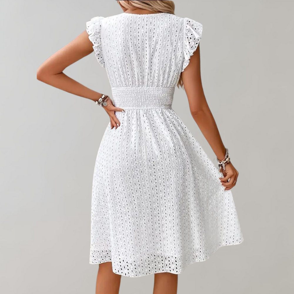 Abito Estivo Corto Bianco per Stile e Comfort Senza Sforzo Stile Italiano