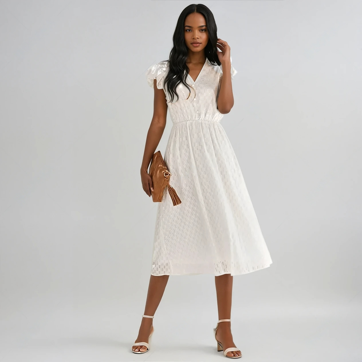 Abito Estivo Elegante per Feste in Giardino alla Moda Stile Italiano