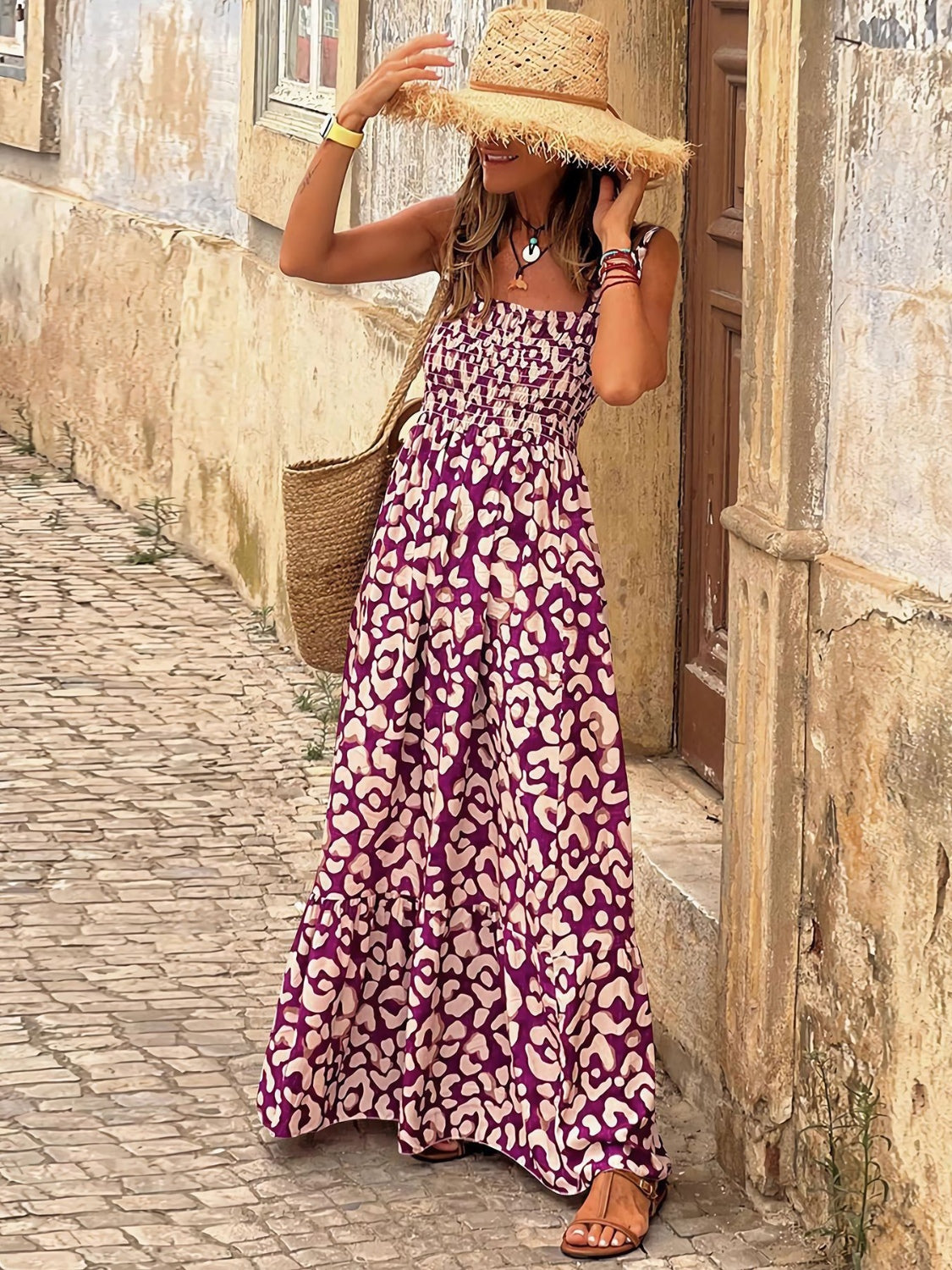 Abito Estivo Senza Maniche Sunny Days con Arricciature per Divertimento Estivo Stile Italiano