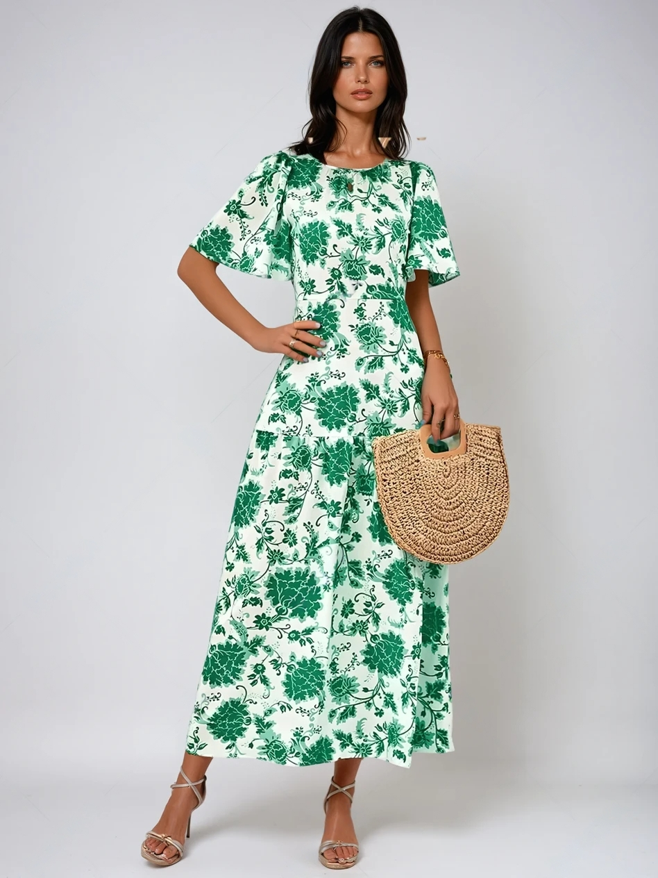 Abito Estivo Senza Schiena Bloom Haven con Fiocco per uno Stile Senza Sforzo Stile Italiano
