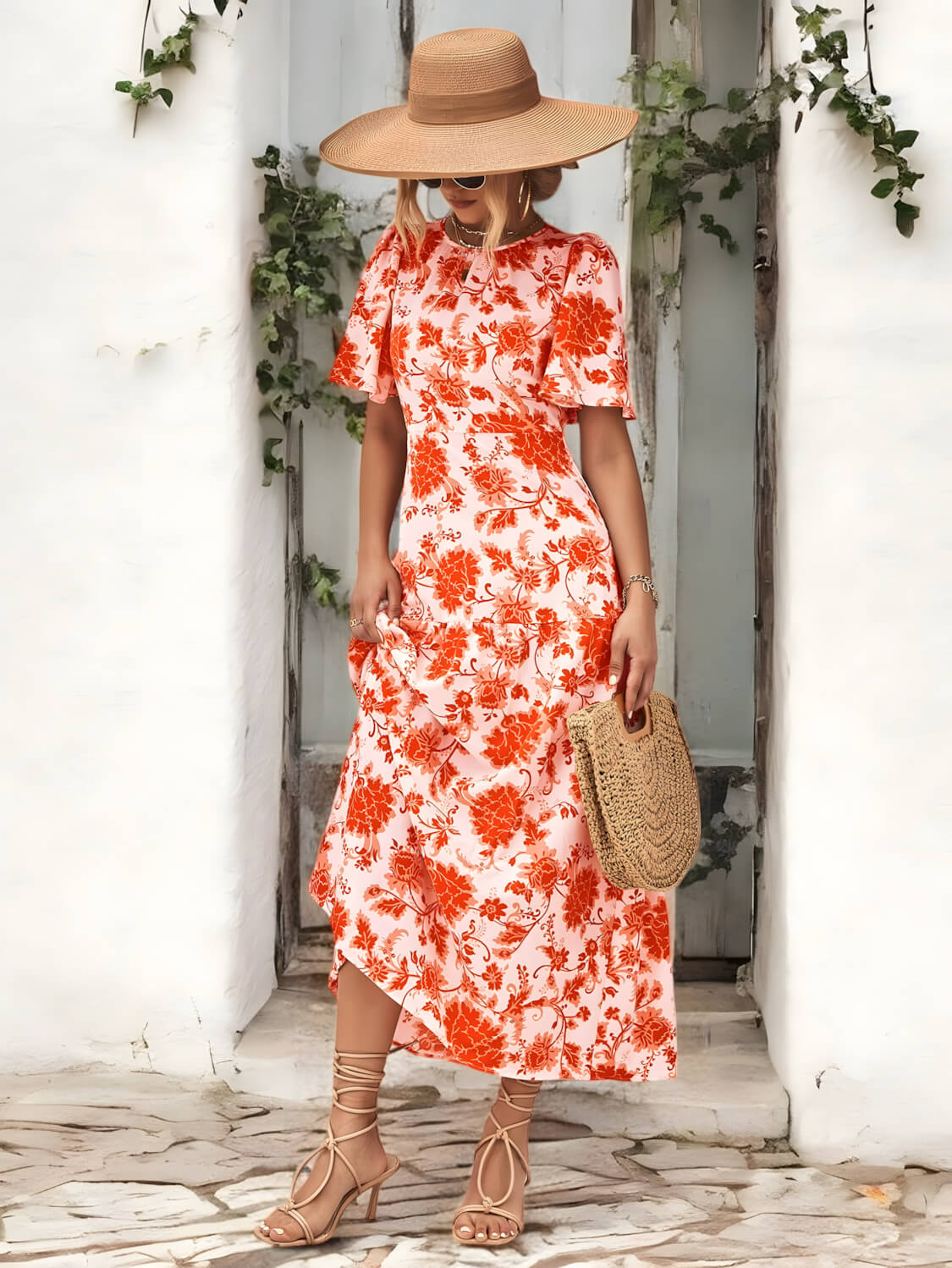 Abito Estivo Senza Schiena Bloom Haven con Fiocco per uno Stile Senza Sforzo Stile Italiano