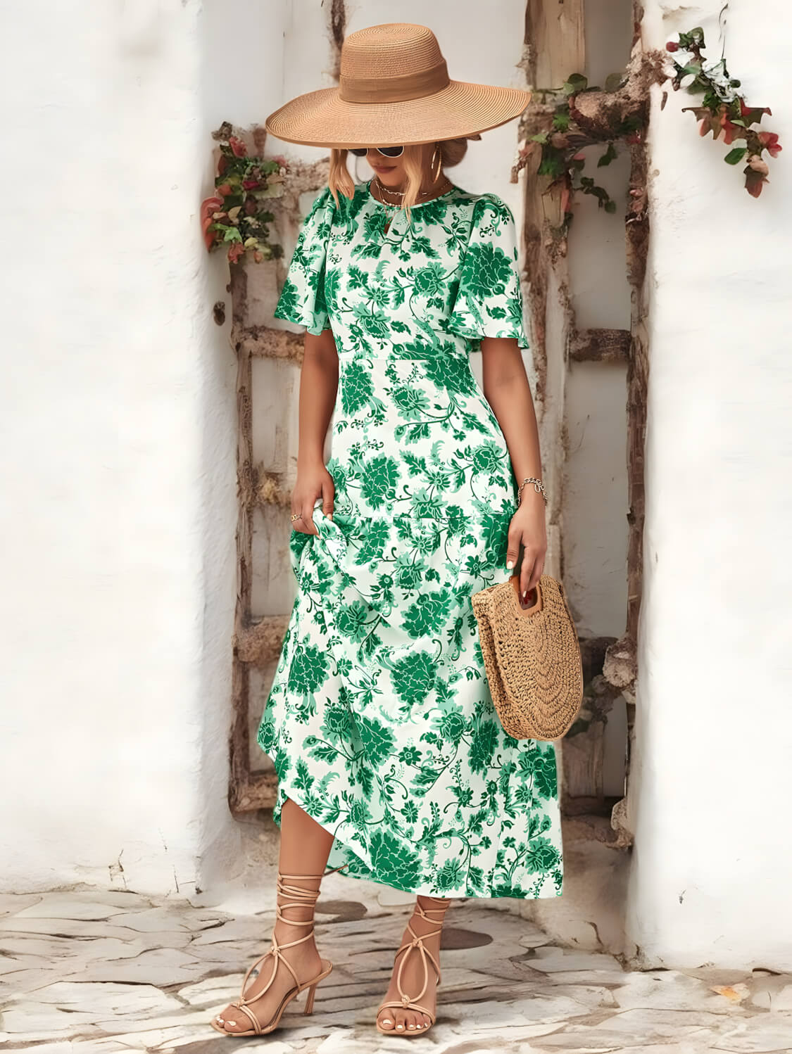Abito Estivo Senza Schiena Bloom Haven con Fiocco per uno Stile Senza Sforzo Stile Italiano