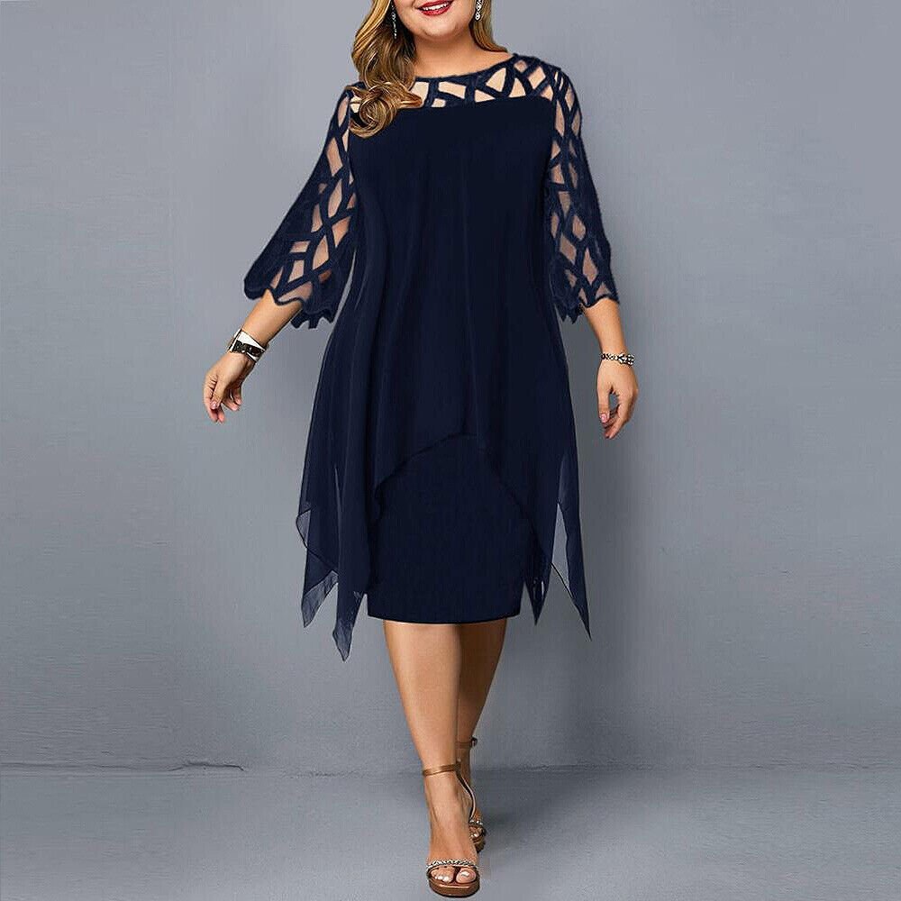 Abito Midi Flowy Taglie Forti per uno Stile Quotidiano Senza Sforzo Stile Italiano