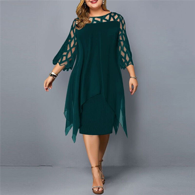Abito Midi Flowy Taglie Forti per uno Stile Quotidiano Senza Sforzo Stile Italiano