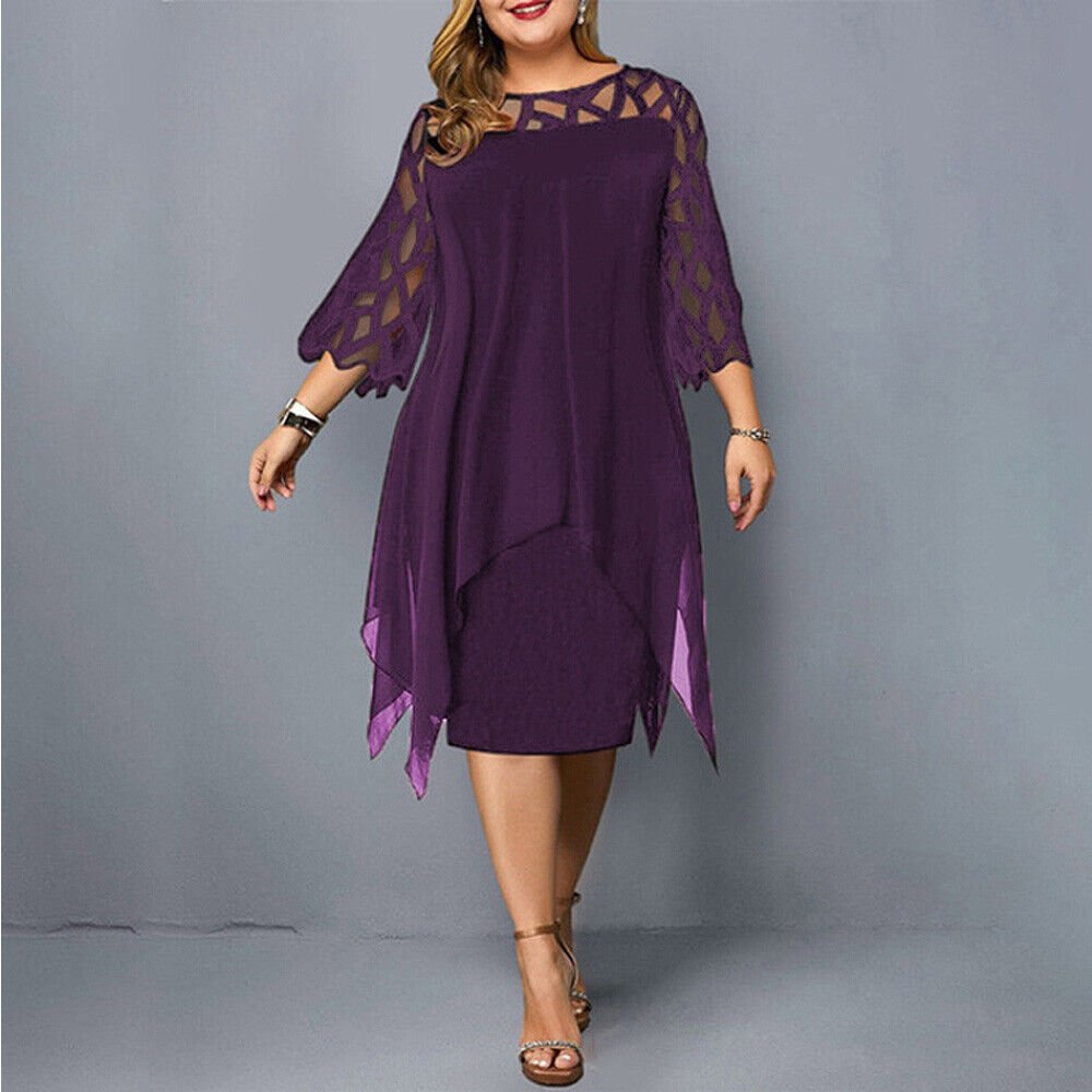 Abito Midi Flowy Taglie Forti per uno Stile Quotidiano Senza Sforzo Stile Italiano