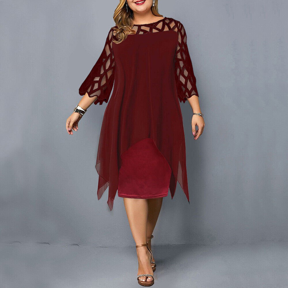 Abito Midi Flowy Taglie Forti per uno Stile Quotidiano Senza Sforzo Stile Italiano