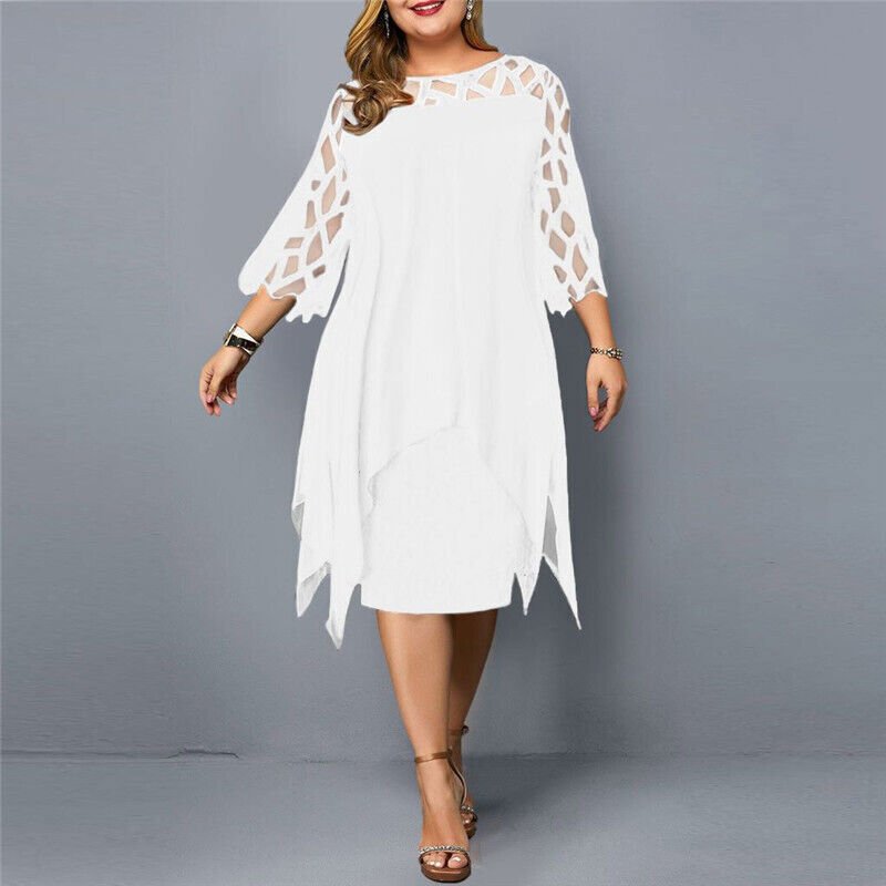 Abito Midi Flowy Taglie Forti per uno Stile Quotidiano Senza Sforzo Stile Italiano