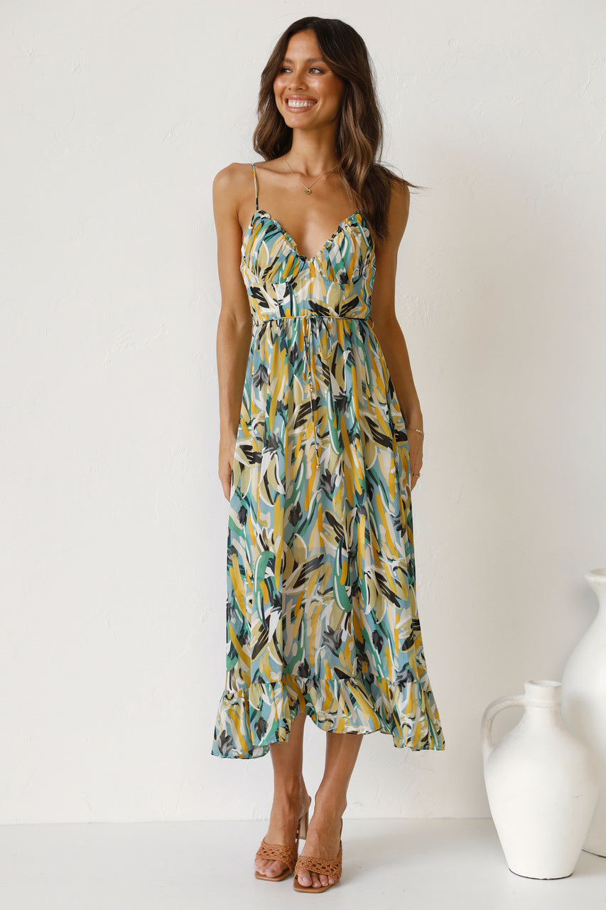 Abito Midi Vibrant Bliss per uno Stile Estivo Senza Sforzo Stile Italiano