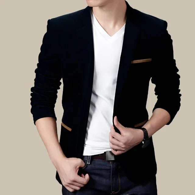 Brunello - Blazer casual in velluto slim-fit per uomo con stile italiano
