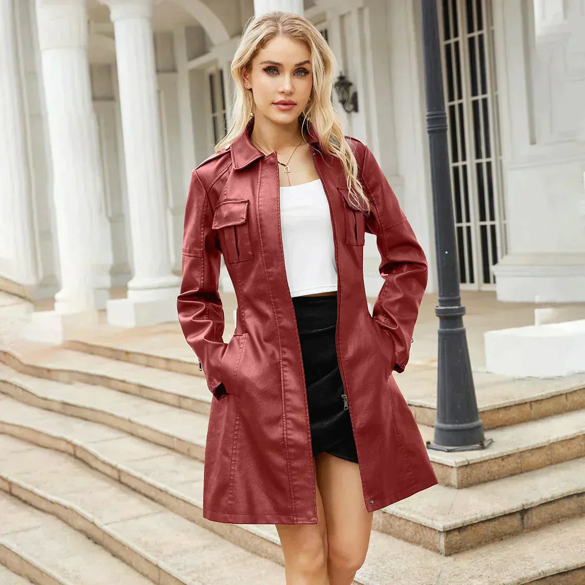 Livia | Giacca in Pelle Elegante per Donne - Un Must-have per Autunno e Inverno!