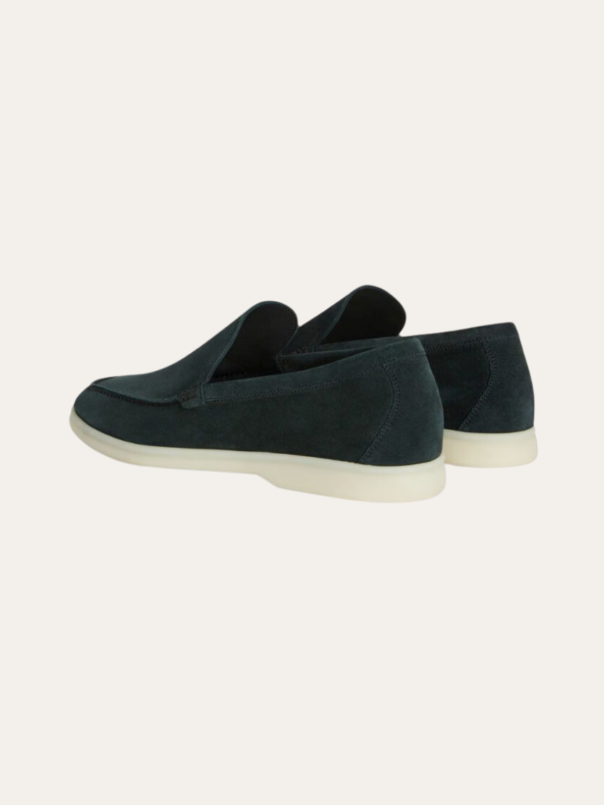 Mocassini Eleganti Verde Scuro in Suede per Comfort Stiloso