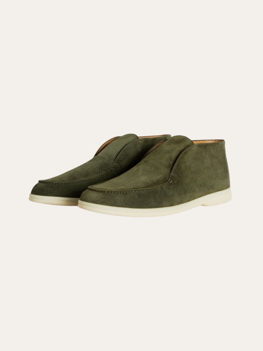 Mocassini in Camoscio Verde Scuro - Calzature Comfort Eleganti