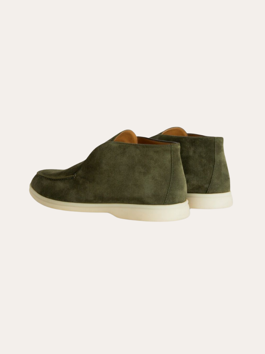 Mocassini in Camoscio Verde Scuro - Calzature Comfort Eleganti