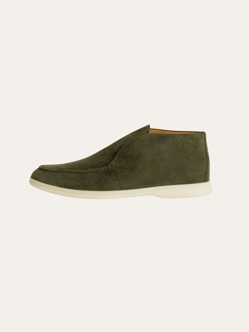 Mocassini in Camoscio Verde Scuro - Calzature Comfort Eleganti