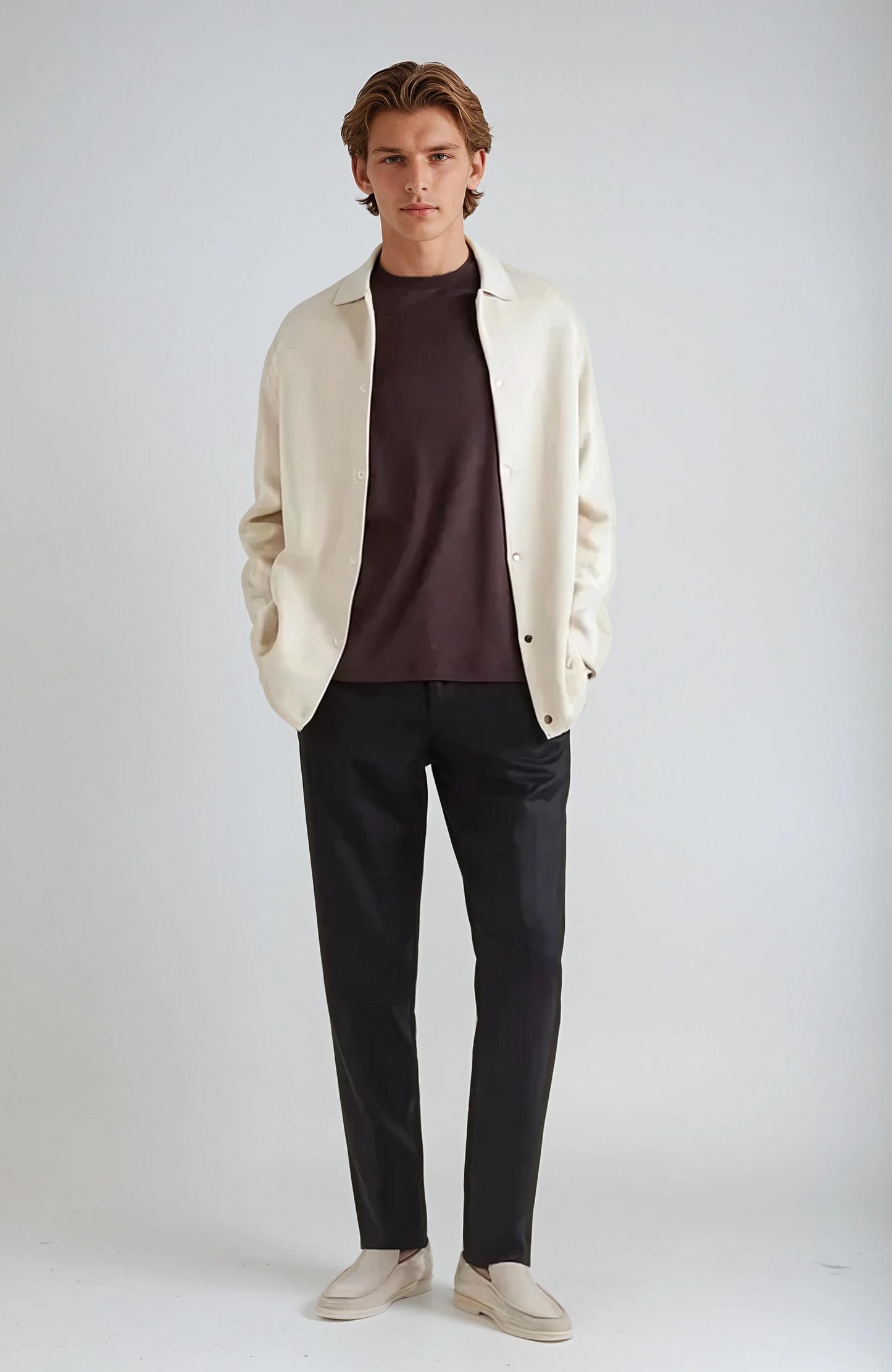 Mocassini Eleganti Beige in Suede - Scarpe di Comfort Stiloso