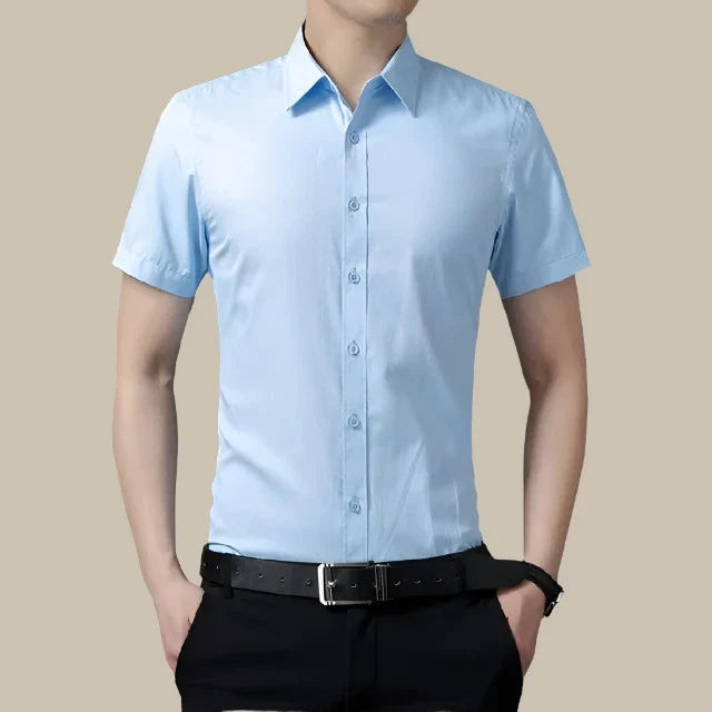 Marco - Camicia casual da uomo in premium stretch con maniche corte