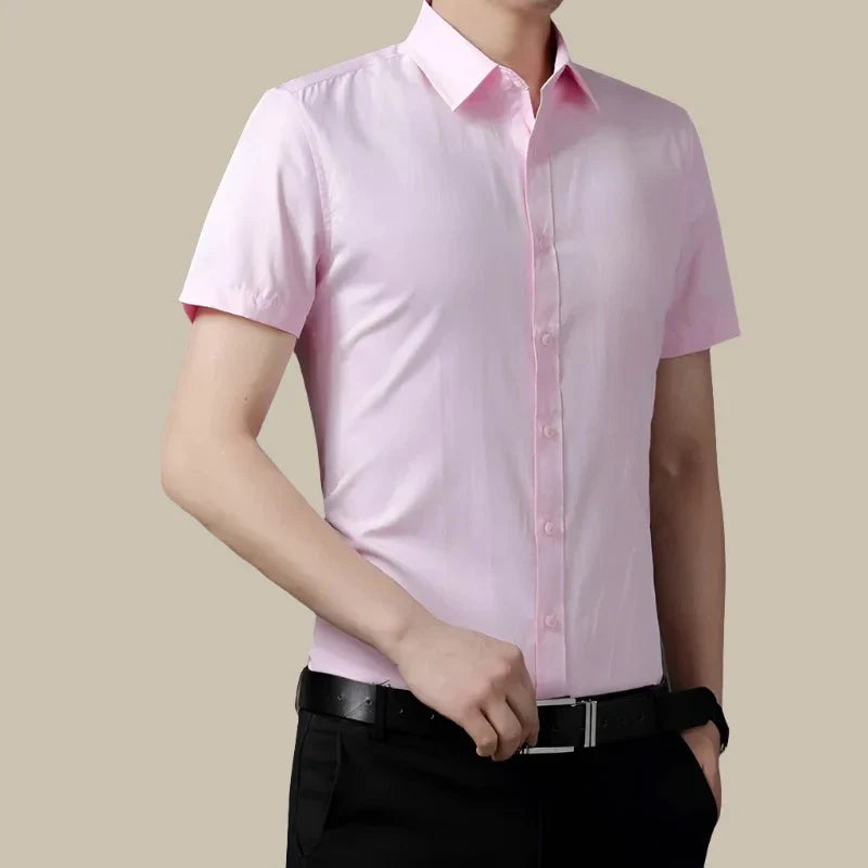 Marco - Camicia casual da uomo in premium stretch con maniche corte