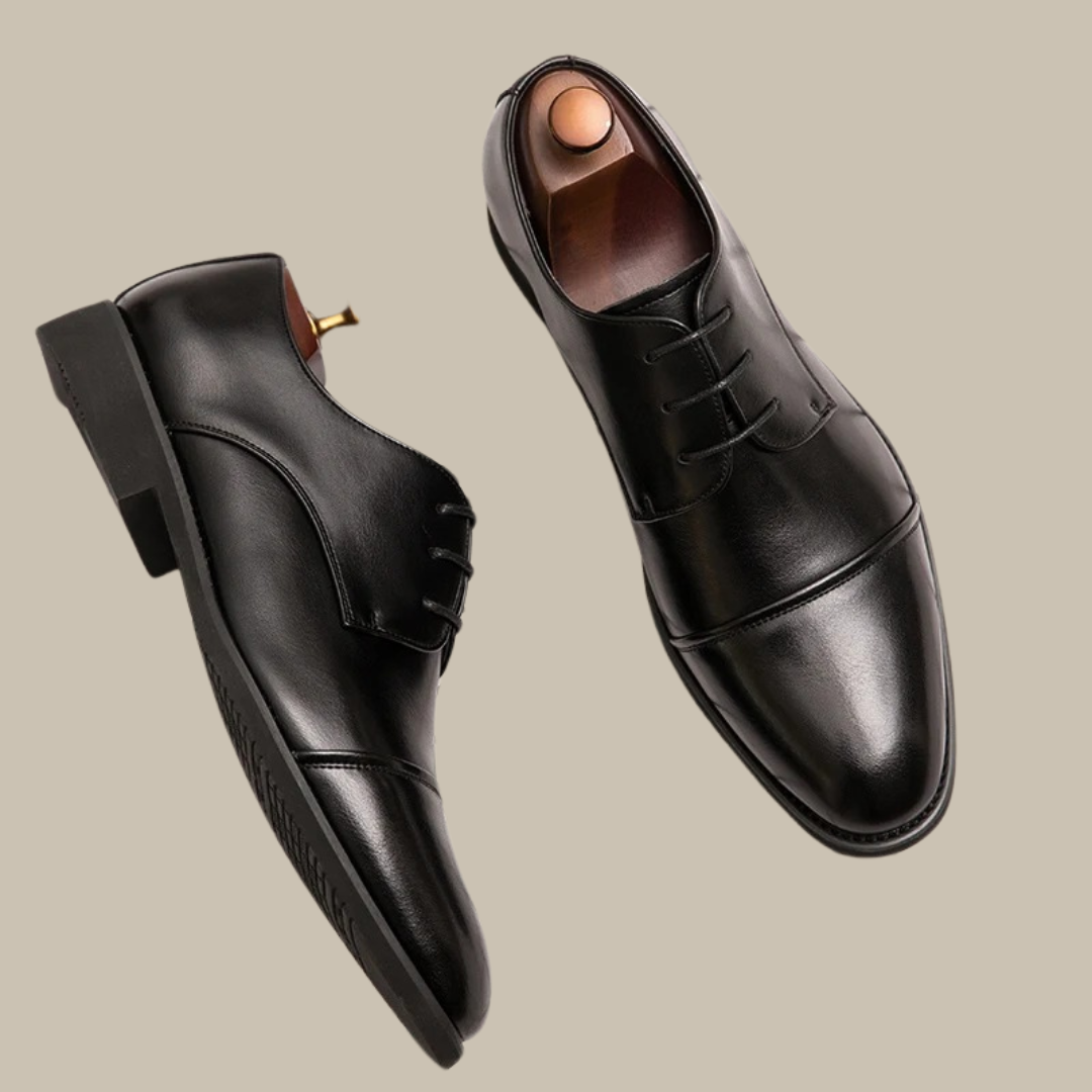 Floris - Eleganti scarpe Oxford in pelle italiana con tacco per uomini raffinati