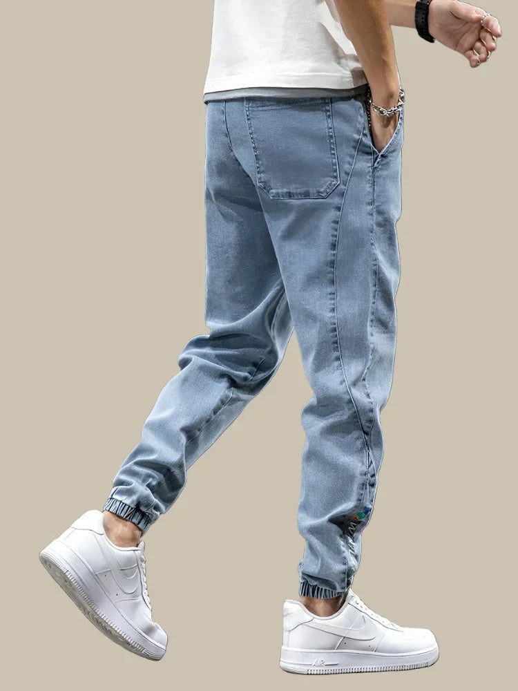 Jeans baggy in denim elasticizzato per uomo con stile urbano e comfort