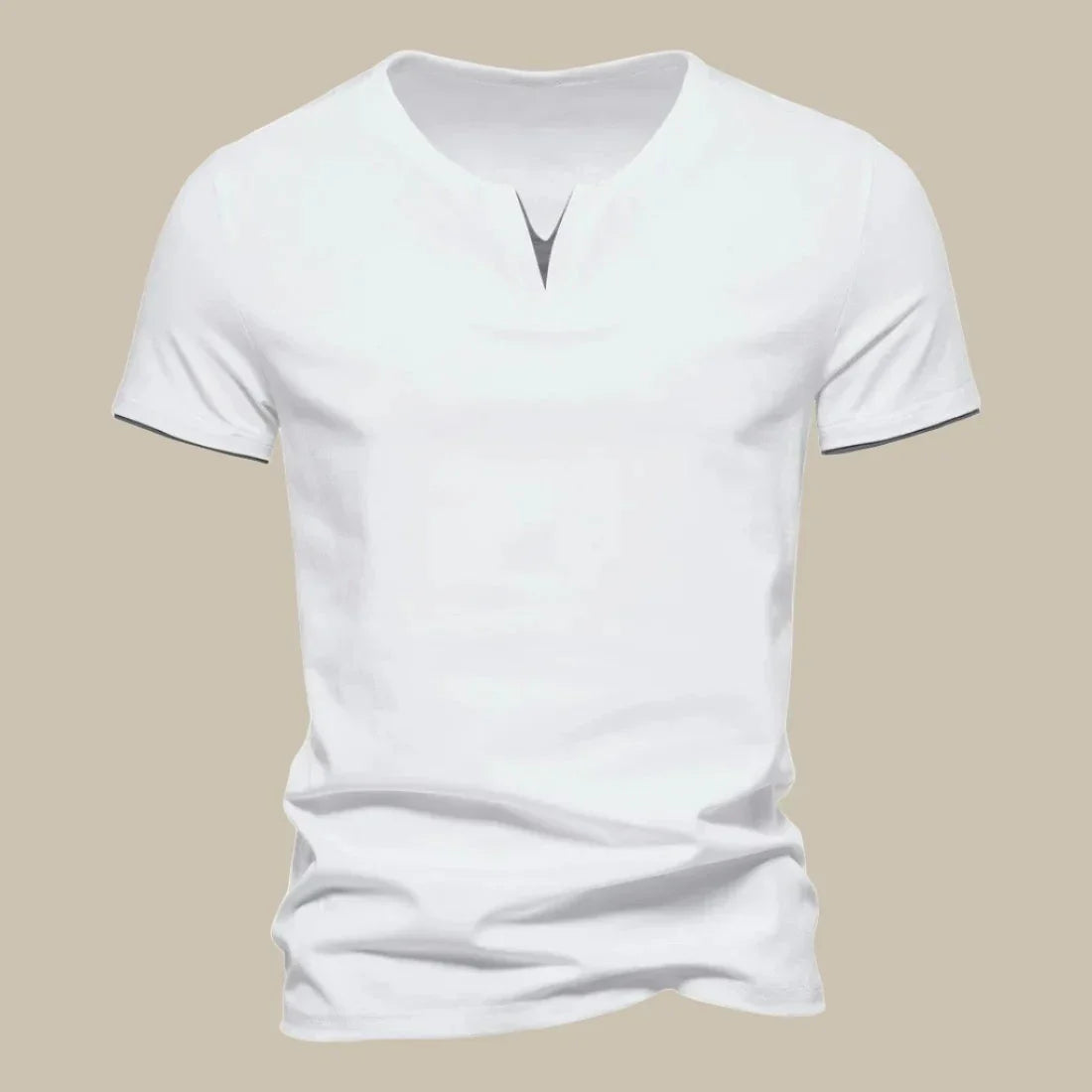 Stefano - T-shirt casual estiva con maniche corte e scollo a V per uomo