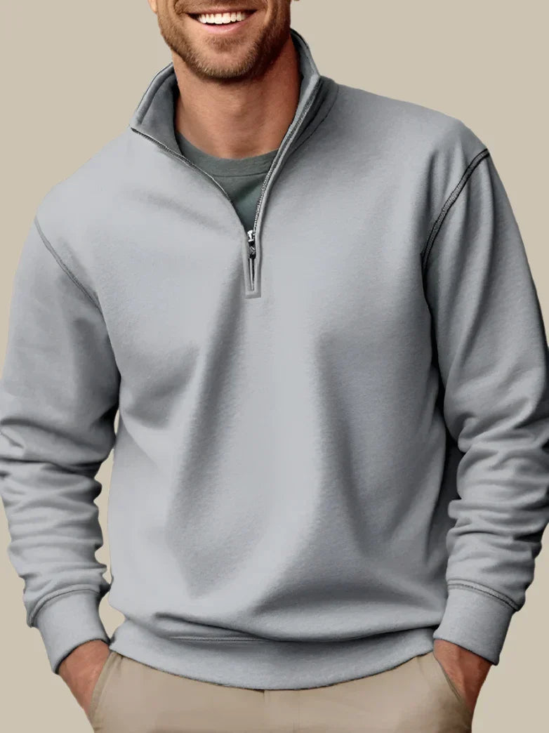 Marco - Maglione casual con zip e colletto da marinaio per uomo