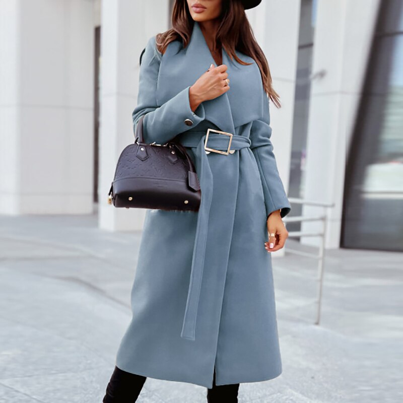 Alena | Elegante Cappotto di Lana con Cintura per Donne