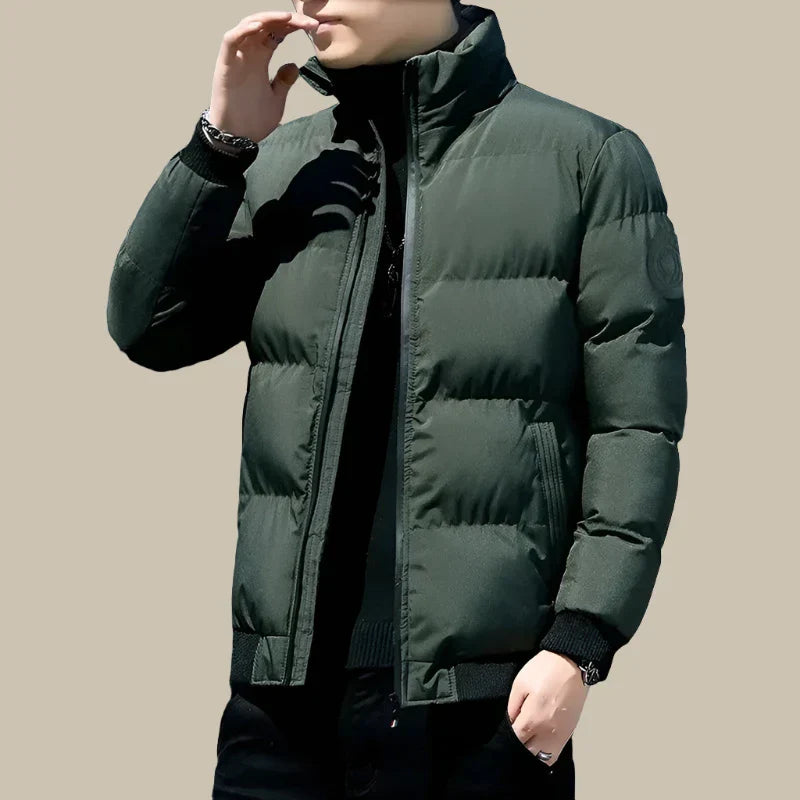 Divalo Puffer | Elegante cappotto invernale corto da uomo con colletto